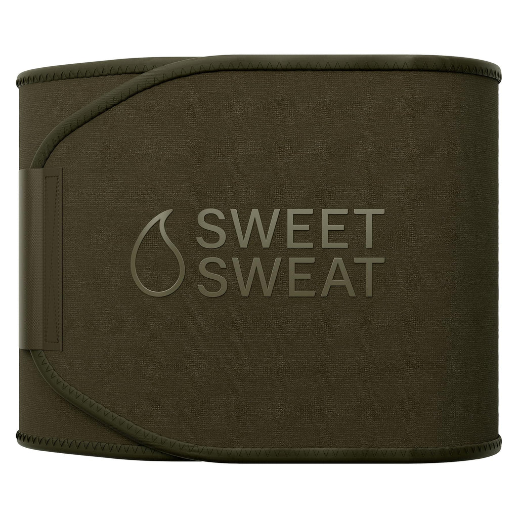 Sports Research Sweet Sweat Waist Trimmer (Core Series) - Premium Sweat Enhancing Fitness Band for Women & Men - Adjustable Fit �� Latex-Free Neoprene - Matte Green, Large