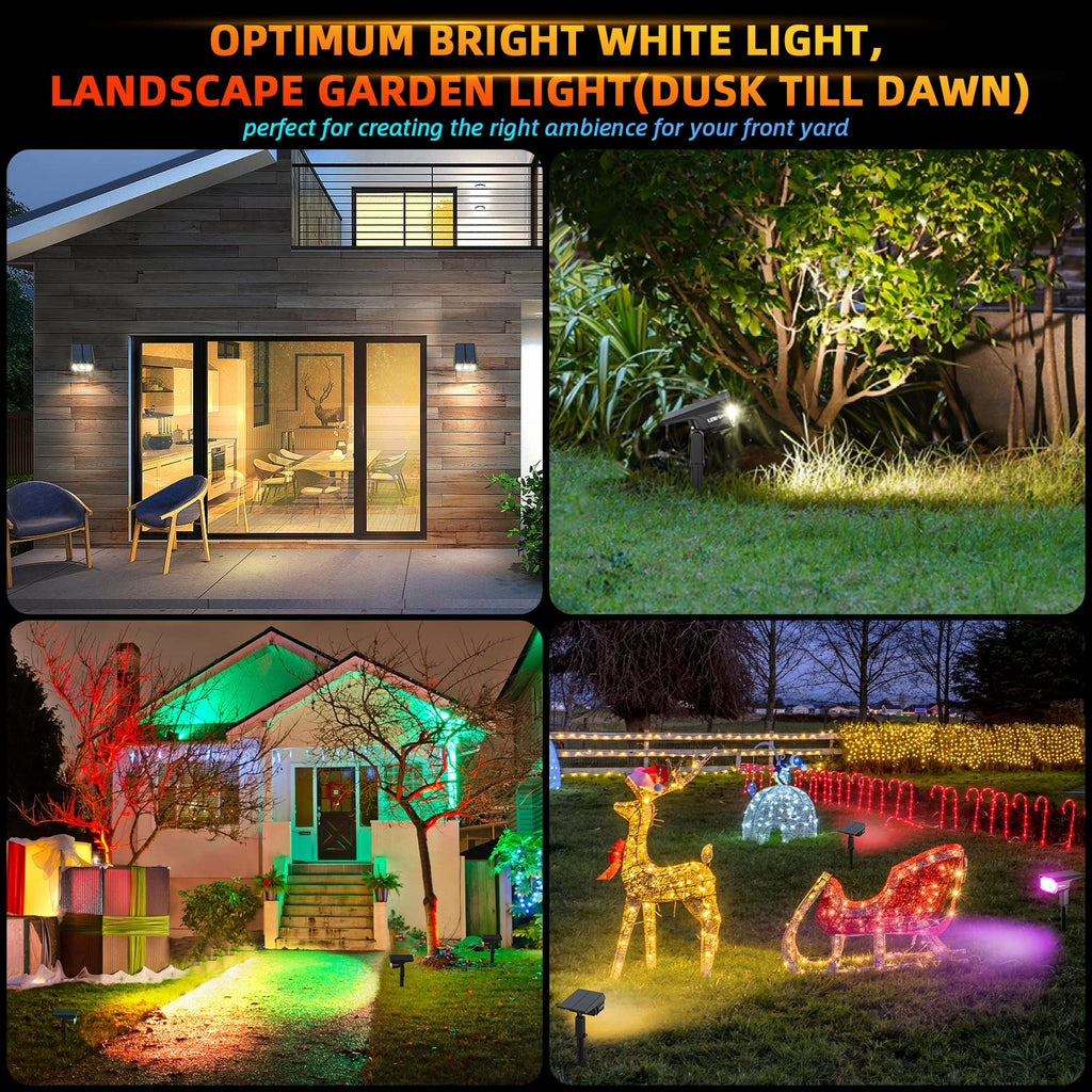 LEREKAM Solar Halloween Lights Outdoor Halloween Decorations Outdoor 2 Pack