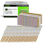 meite 21 Degree Framing Nails 3 Inch x 0.120'', Ring Shank Galvanized Plastic Collated Framing Nails for 21 Degree Framing Nailer, Full Round Head Structural Nails for Fencing Decking Sheding 1,000PCS