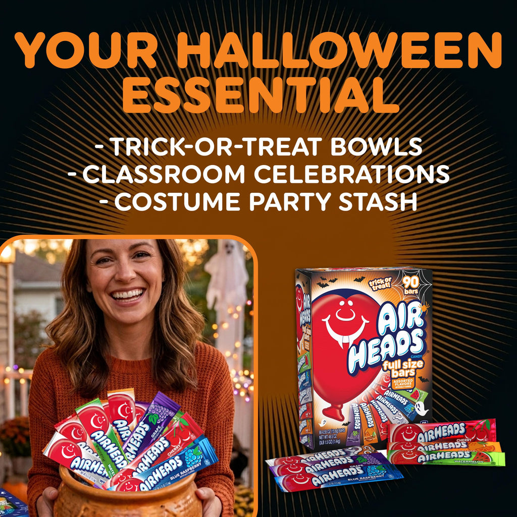 Airheads Full-Size Candy Bars, Halloween Variety Pack, 90 Count Box