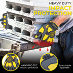 HANDLANDY Cut Resistant Men Impact Resistant Work Gloves, Padded Palm Grip Heavy Duty Working Glove (Medium, Blue)