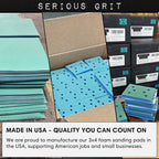 Serious Grit - 3" x 4" Foam Sanding Pads - P450-600 Finish Grit - 10mm Medium Density Foam - Hook & Loop Backing - Fits SurfPrep, Uneeda Ekasand & Mirka 3x4 Sanders – Made in USA – 10 Pack