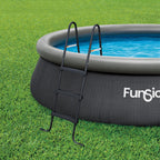 Funsicle SureStep 3 Step Lightweight Steel Outdoor Above Ground Swimming Pool Ladder with Non Slip Feet for Outdoor Use, Black