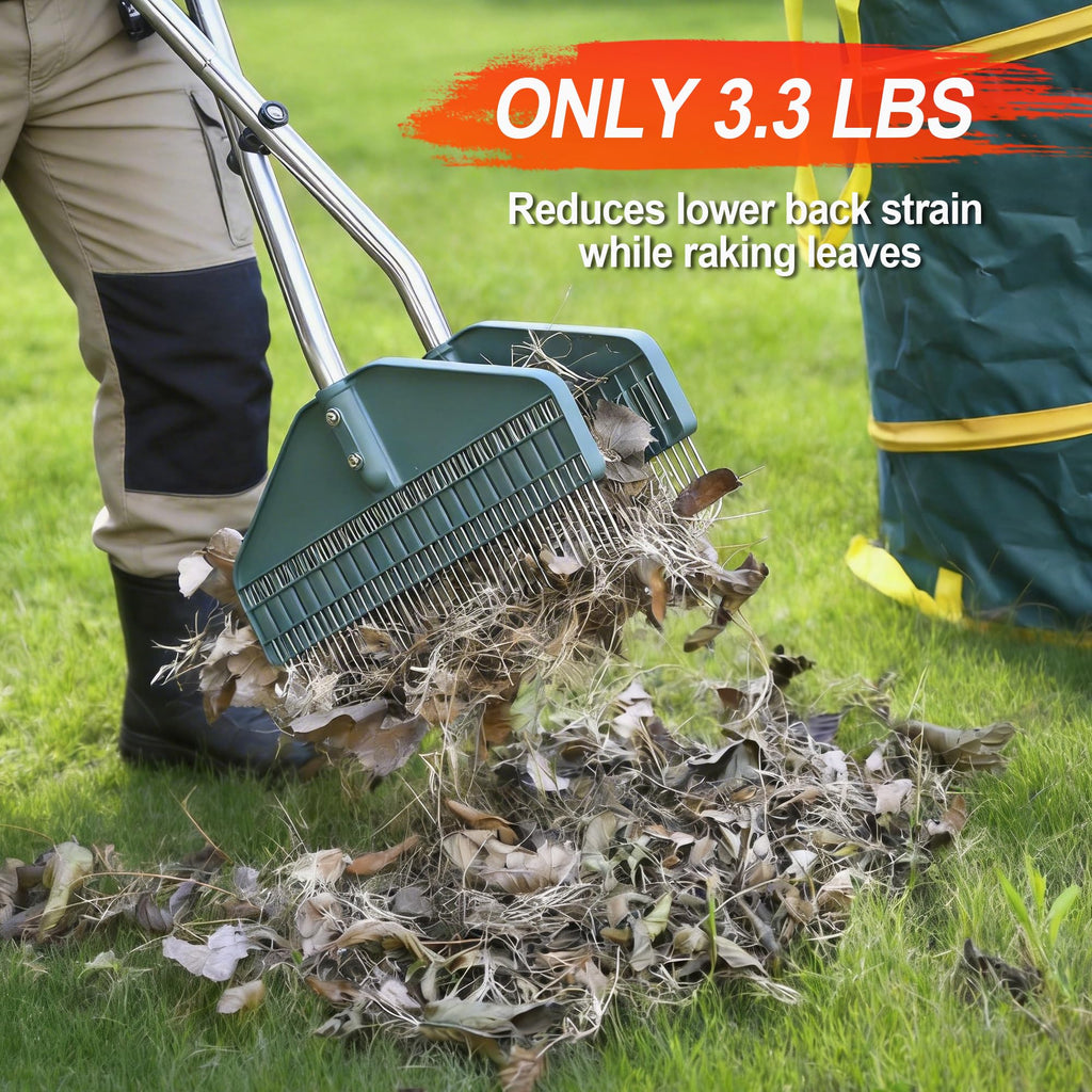 YEELOR Leaf Grabber Rake, 36.6 Inches, 3.3 Pounds（Straight Grip）
