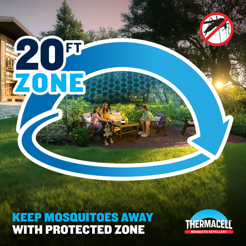 Thermacell E-ZoneGuard Glow Rechargeable Mosquito Repeller + Lantern with 20-Foot Zone of Scientifically Proven Outdoor Protection; 9-Hr Battery; 12-Hr Refill; Bug Spray Alternative; DEET-Free