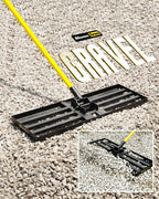 BlumeTrec Lawn Leveling Rake, 30"x10" Heavy Duty Sand Leveling Tool with 7FT Long Handle, Steel Golf Rake for Soil, Compost, Gravel, Lawn Leveler for Yard, Garden, Golf Course, Landscaping Level Tool