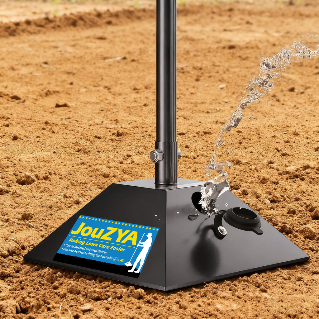 Steel Tamper 8"x8" with 49" Handle, Ground Tamper Tool Fillable Steel Base