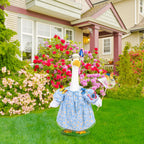 JcHrmers Butterfly Catcher Porch Goose Outfits Summer Goose Outfit Cute Lawn Goose Clothes Fits 23" Cement Plastic Goose Statue for Outdoor Garden Yard Patio Art Decor
