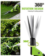 WORKPRO Grass Shears Handheld, Grass Clippers with 360 Degree Swivel Blades