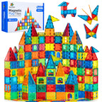 Magnetic Tiles 56 PCS, Magnetic Tiles for Kids & Toddlers Ages 3-8, Magnet Toy for 3 4 5 6 7 8 Year Old Boys Girls Kids & Toddlers, Magnet Blocks Building Set STEM Toy, Great Gift for Kids aged 3-8