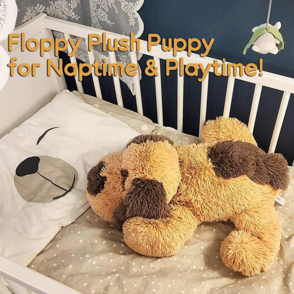 WEIGEDU Floppy Stuffed Dog Puppy Plush Toy, 20 inch, Brown