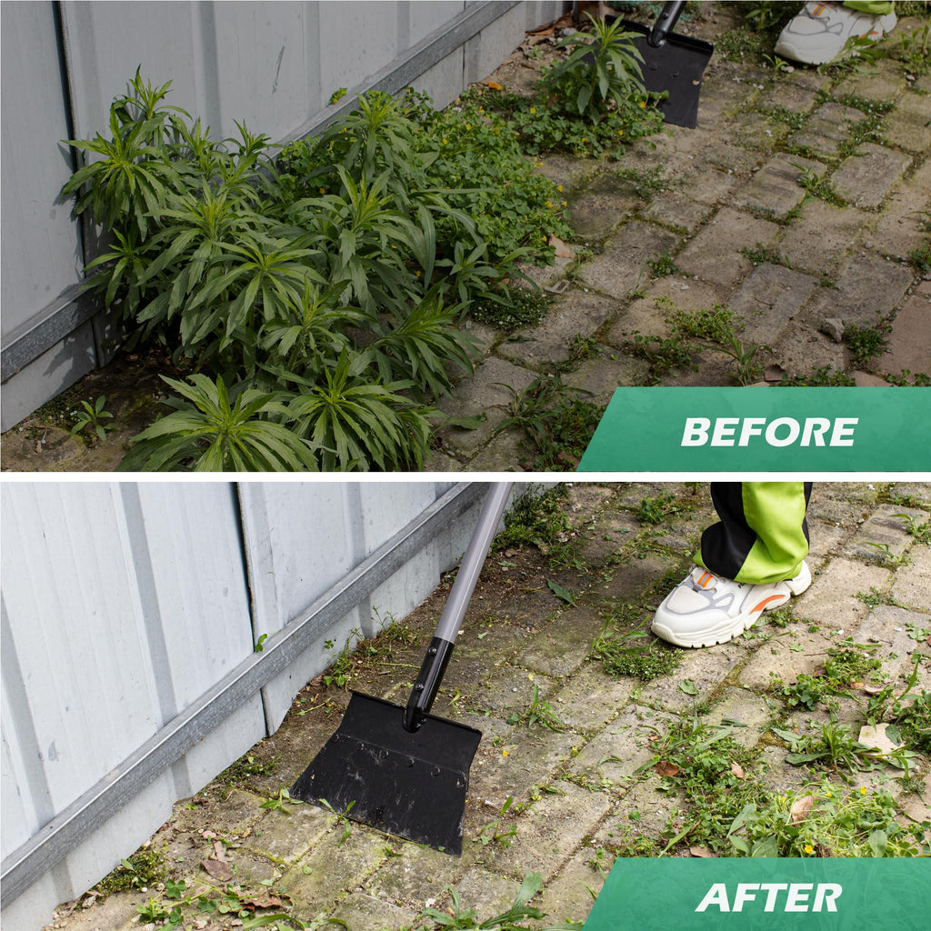 Suchtale Flat Shovel, 11-Inch Floor Scraper, Long Handle Weed Scraper