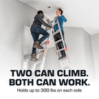 Little Giant Velocity M18 Multi-Position Aluminum Ladder, A-Frame, Extension, 90-Degree and Trestle Modes, Lightweight with Slip-Resistant Feet and Wheels, 300 lb. Type IA, 18-Ft Reach, 15417-001