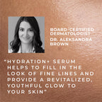RoC Hydration+ Hyaluronic Acid Serum for Face, Hydrating, Plumping, Fragrance Free, Lightweight Formula with Collagen Proteins (1 Ounce) with Retinol Eye Cream Packette