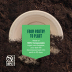 Stack Man Paper Bowls, 100% Compostable Disposable Soup Bowl [125-Pack] 12 oz. Heavy Duty, Eco-Friendly, Biodegradable Bagasse Hot Food Plates and Bowls - Natural Brown (BPI Certified) (PFAS-Free)
