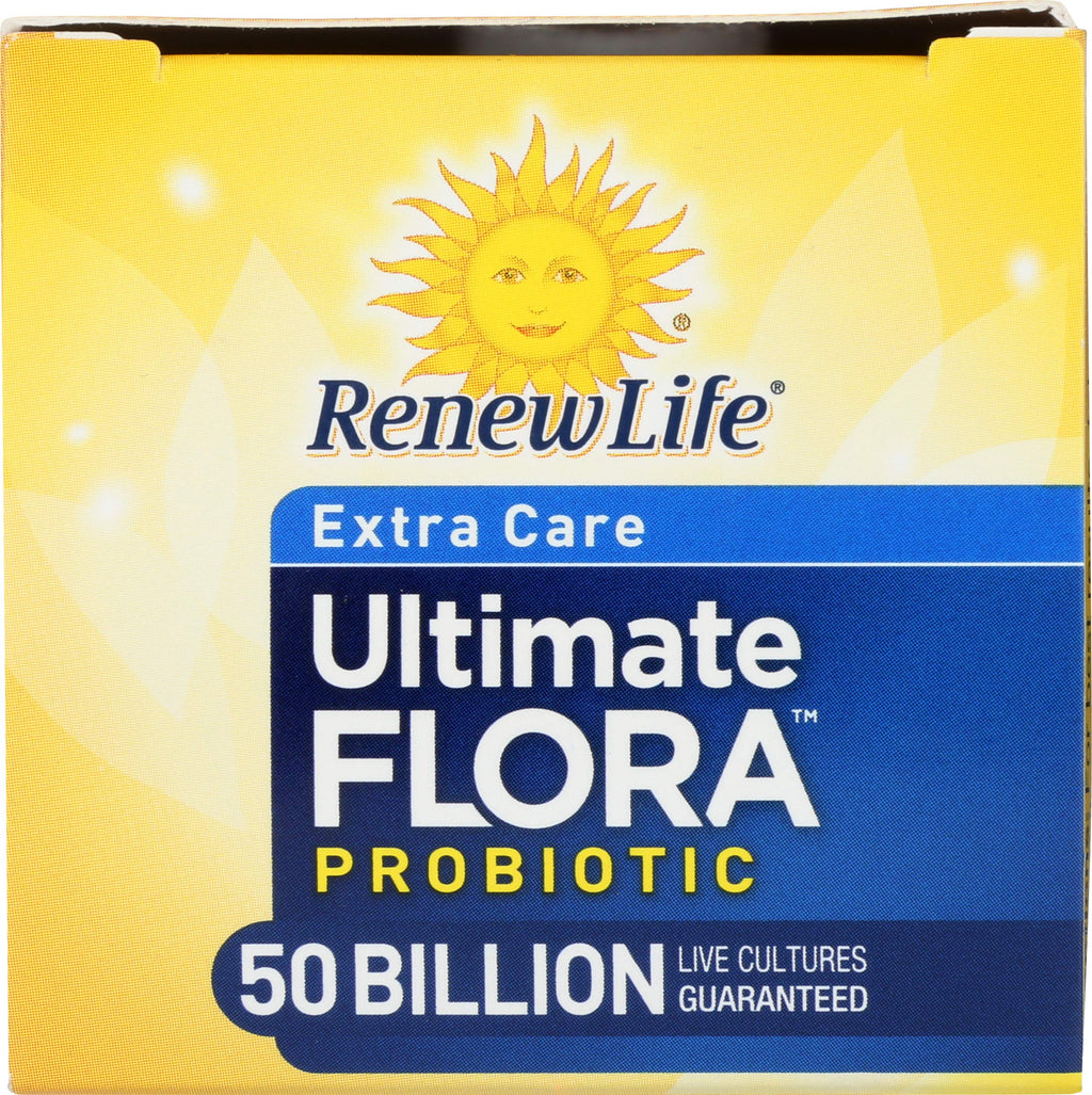 Renew Life Extra Care Digestive Probiotic Capsules, 50 Billion CFU Guaranteed, Daily Supplement Supports Immune, Digestive, Respiratory Health(1), L. Rhamnosus GG, Dairy, Soy and Gluten-Free, 30 Count
