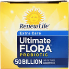 Renew Life Extra Care Digestive Probiotic Capsules, 50 Billion CFU Guaranteed, Daily Supplement Supports Immune, Digestive, Respiratory Health(1), L. Rhamnosus GG, Dairy, Soy and Gluten-Free, 30 Count