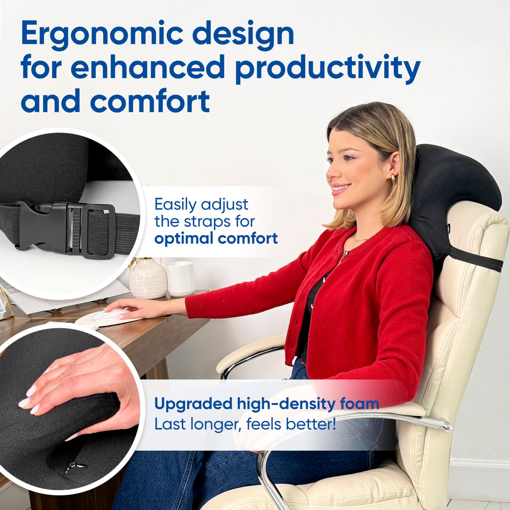 Extra Firm Office Chair Headrest Attachment, Ergonomic Head Rest for Office Chair Neck Pillow with Neck Support