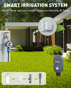 RAINPOINT Bluetooth 2-in-1 Soil Moisture & Air Temp Meter, App Remote Monitoring, 20 Plant Database, Compatible with WiFi Hub TWG009 & Water Timer ITV102b