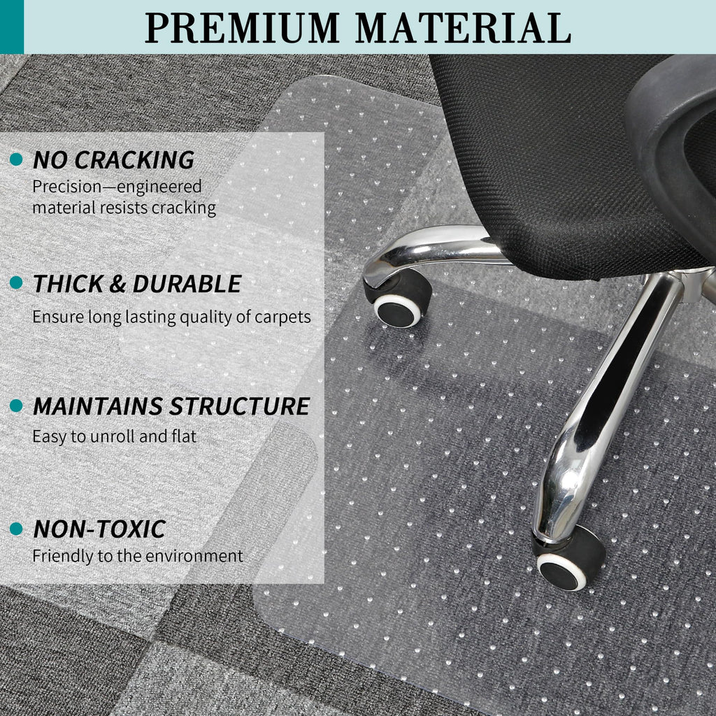 BesWin Office Chair Mat for Carpet, 30" x 48", Clear