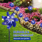 BATTIFE Preassembled Reflective Pinwheels for Yard & Garden, Blue, 10 Pack