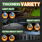 RAINDEWAY 15x15 Feet Tarp Waterproof,Durable,9Mil Thick Finished Size,Multipurpose Poly Tarp Cover with Metal Grommets and Reinforced Edges,Green/Black Tarps