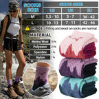 EBMORE Womens Merino Wool Hiking Socks Thermal Warm Winter Boot Crew Cushion Work Gift Socks 5 Pairs(Dark Gray/Black/Rose Red,L)
