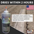 Tharos Distribution Magic Crack Filler 2.5LB Asphalt Black, for Filling in Cracks on Asphalt Driveways and Roads. Installs Easily Dry Granular No Mess and DIY (Black, 1)