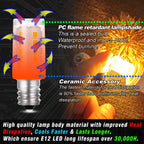Hylroe E12 LED Night Light Bulb 25W-40W Replacement AC120V 2W 2700K Warm White Candelabra Base E12 C7 for Himalayan Salt Lamp Dryer Refrigerators Decoration Christmas Lighting Bulb, 300lm, 4 Pack