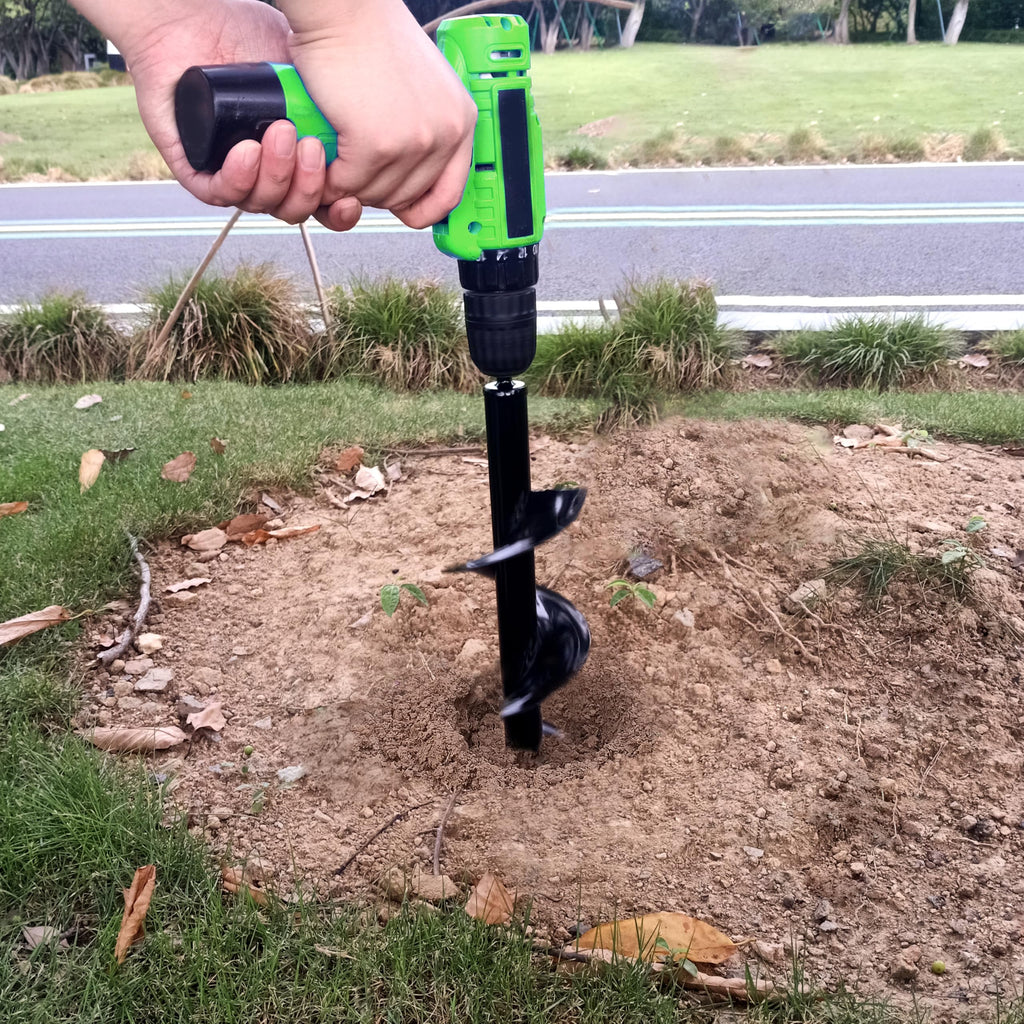 SYITCUN 4"X16" Heavy-Duty Auger Drill Bit for Planting - Garden Spiral Drill Bit - Bulb Planter Tool & Post Hole Digger - 3/8" Hex Drive