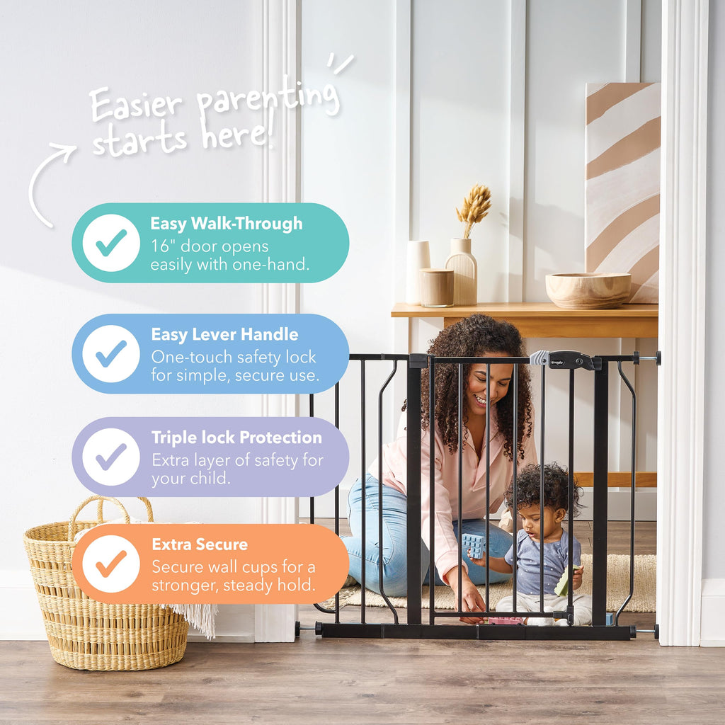 Regalo Safety 29"-38.5" Easy Step Baby Gate, Bottom of Stairs & Doorways