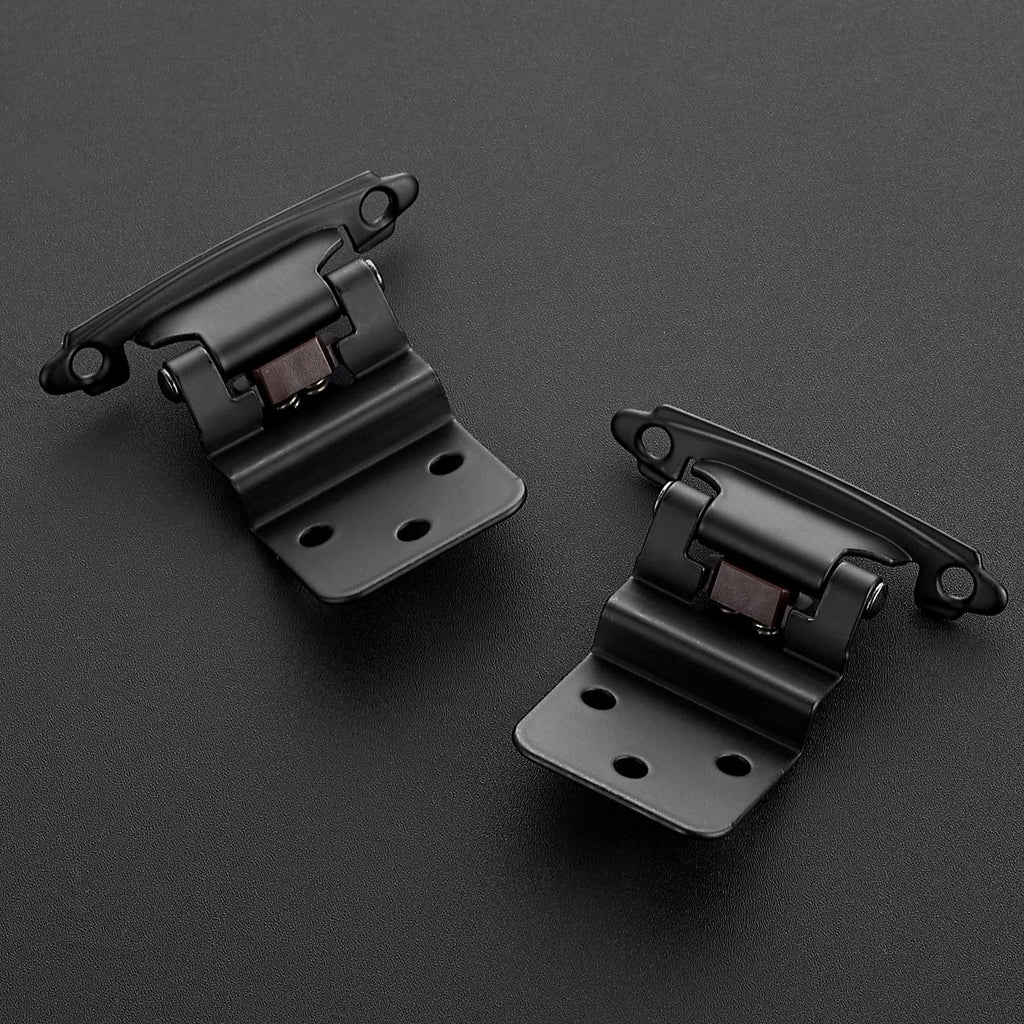 Ravinte 3/8" Inset Matte Black Cabinet Hinges 60 Pack (30 Pairs)