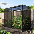 Outsunny 8' x 4' x 6' Crop Cage with Zippered Doors Vegetable Garden, Black