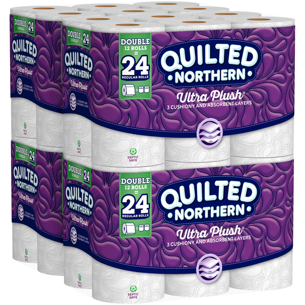 Quilted Northern Ultra Plush Toilet Paper, Pack of 48 Double Rolls (Four 12-roll packages), Equivalent to 96 Regular Rolls--Packaging May Vary