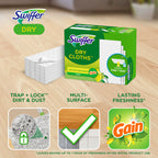 Swiffer Sweep + Mop, Dry Pads Refill, Floor Cleaner for Dirt, Dust, Hair, Cleaning Cloths for Mopping Home, Bathroom, Kitchen, Dust Mop, Floor Duster, Unscented, 52ct