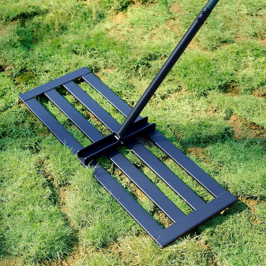 Lawn Leveling Rake, 30x10 Stainless Steel Leveler with 78" Handle