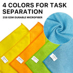 Simple Houseware Microfiber Cleaning Cloth 150 Pack, 12" x 16", 4 Colors
