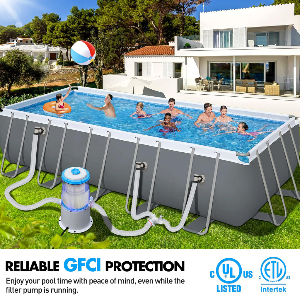KimPump 1000 GPH Light-Up Pool Filter Pump for Above Ground Pool|Built ...