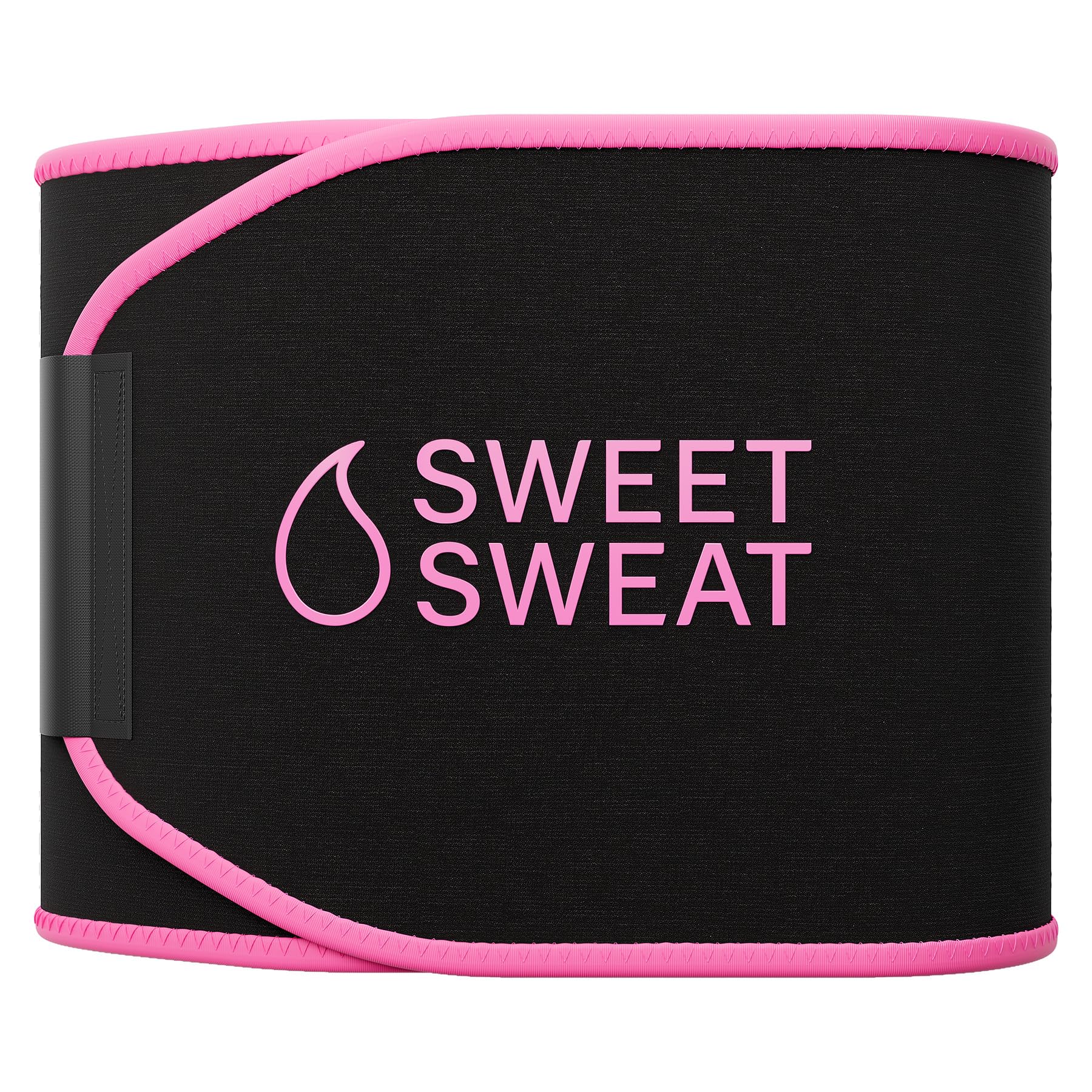 Sports Research Sweet Sweat Waist Trimmer (Core Series) - Premium Sweat Enhancing Fitness Band for Women & Men - Adjustable Fit �� Latex-Free Neoprene - Pink Logo, Large