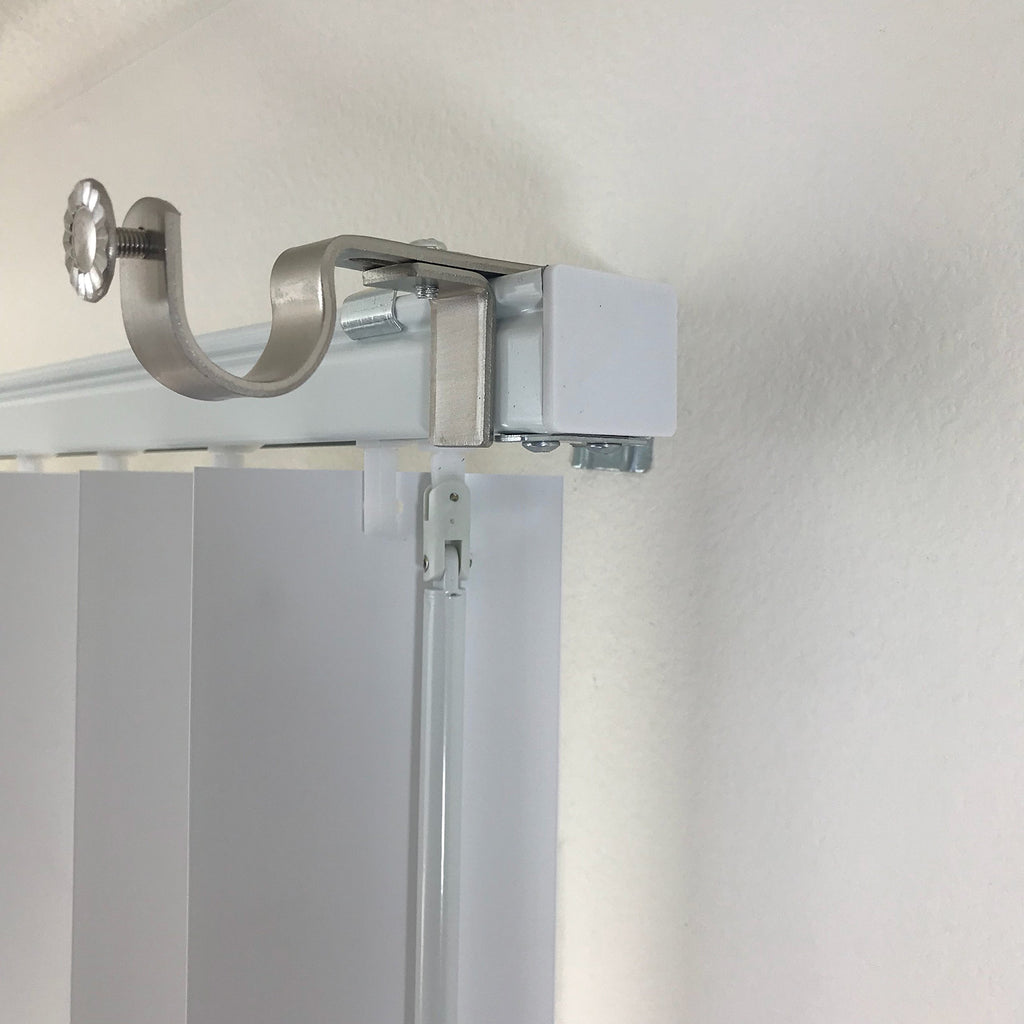 NONO Bracket – No Drill Curtain Rod Bracket for Vertical Blinds, Outside Mounted Blinds Clip On Attachment Set of 3, No Drilling Required, Renter Friendly, Fits Rectangular Headrails