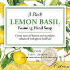Michel Design Works Foaming Hand Soap, Lemon Basil, 3-Pack, (17.8 fl. oz. each) Foaming Hand Soap