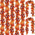 CQURE 7 Pack Fall Leaf Garland, Total 41.3Ft Artificial Fall Vines Autumn Garland Fall Maple Leaves Thanksgiving Decor for Home Wedding Fireplace Christmas