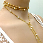 Lariat Wrapped Necklace, Long Wrap Necklace, Tie Choker Jewelry, Seed Bead Necklace, Beaded Choker, Christimas Gift Woman