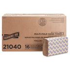 Genuine Joe GJO21040 Multifold Natural Towels (16 Packs, 250 per pack)