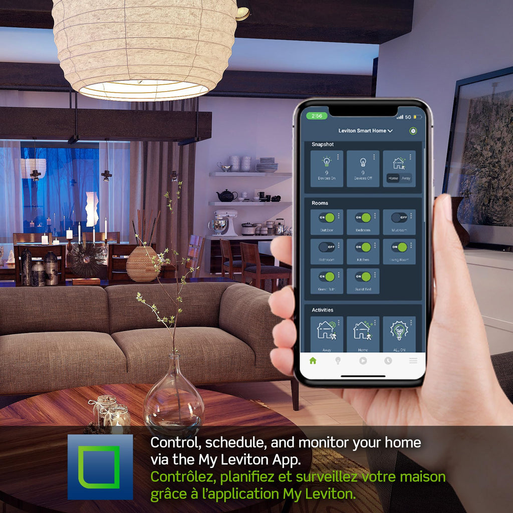 Leviton Decora Smart Dimmer Switch, Wi-Fi, Works with Matter, My Leviton, Alexa, Google Assistant, Apple Home/Siri & Wired or Wire-Free 3-Way, Neutral Wire Required, D36HD-1RW, White