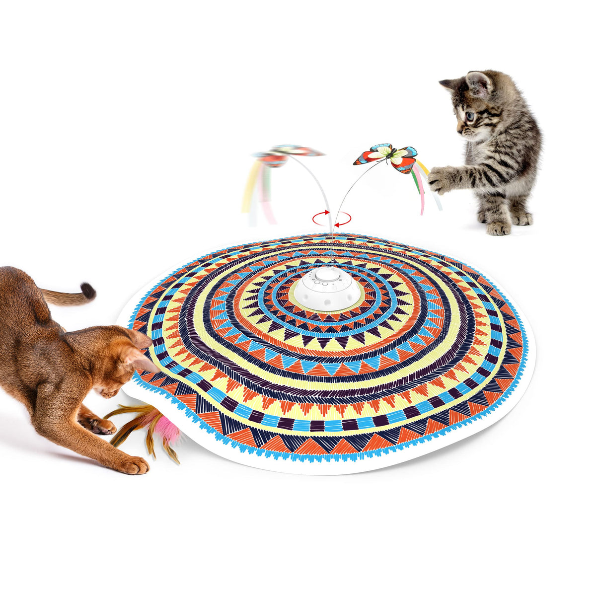 Potaroma Cat Toys Chargeable, 3in1 Hide and Seek, Interactive Fun