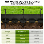 ESOHOT 4 inch Tall Landscape Edging Kit 120FT Garden Edging with 210 Spikes for Lawn Edging and Flower Beds (Black, 120FT)