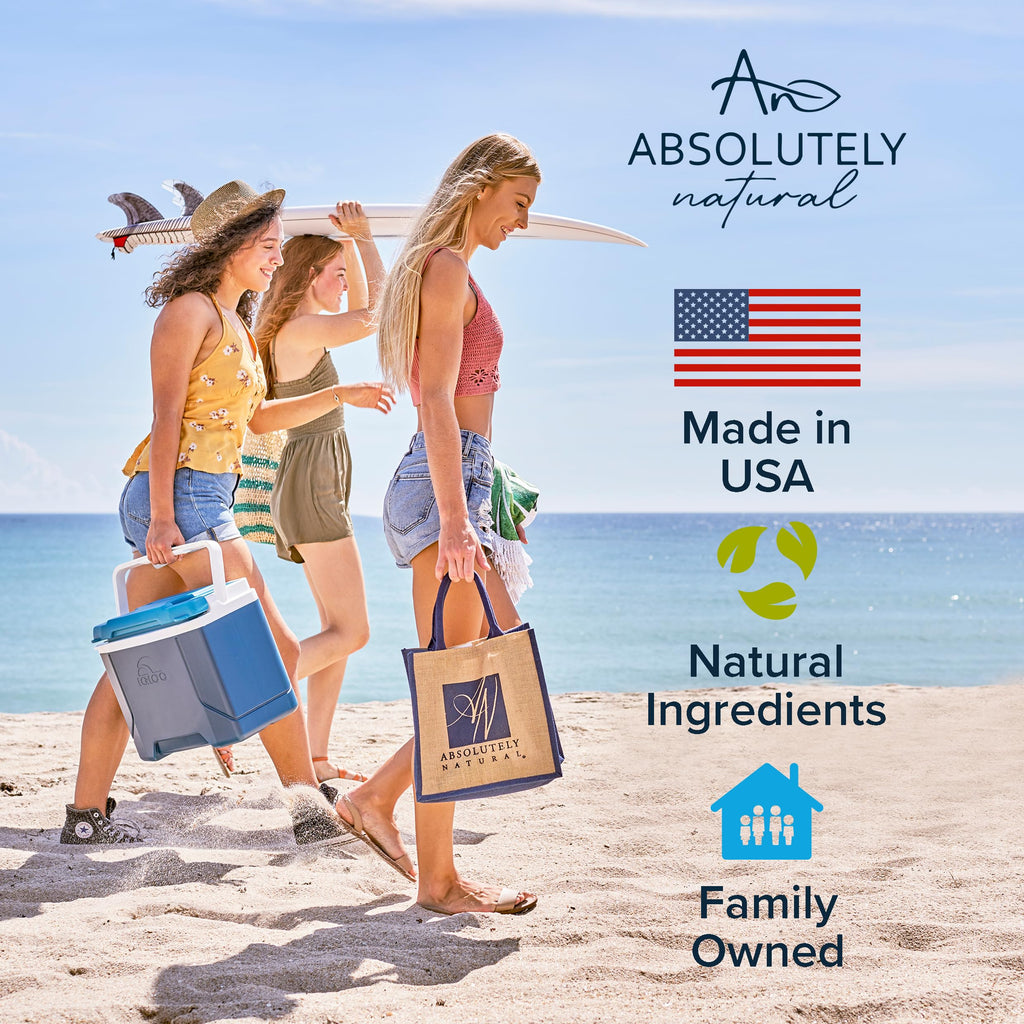 Absolutely Natural After Sun Lotion & Moisturizer with Aloe Vera, Rose Hip Oils, & Vitamin E | Helps Prevent Anti-Aging & Sunburn Relief - 8 Fl Oz