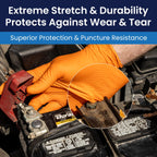 Adenna ProWorks CATCH Disposable Nitrile Gloves – 9 Mil, Heavy Duty Work Rubber Glove with Raised Pyramid Grip, Non–Latex & Powder Free, Case of 1000, Medium, Orange