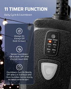 DEWENWILS Outdoor Timer Outlet Waterproof with 11 Modes, Outdoor Light Timer, 100FT Remote Control, for Outdoor Lights, Pump, Sprinkler, Fountain, Black